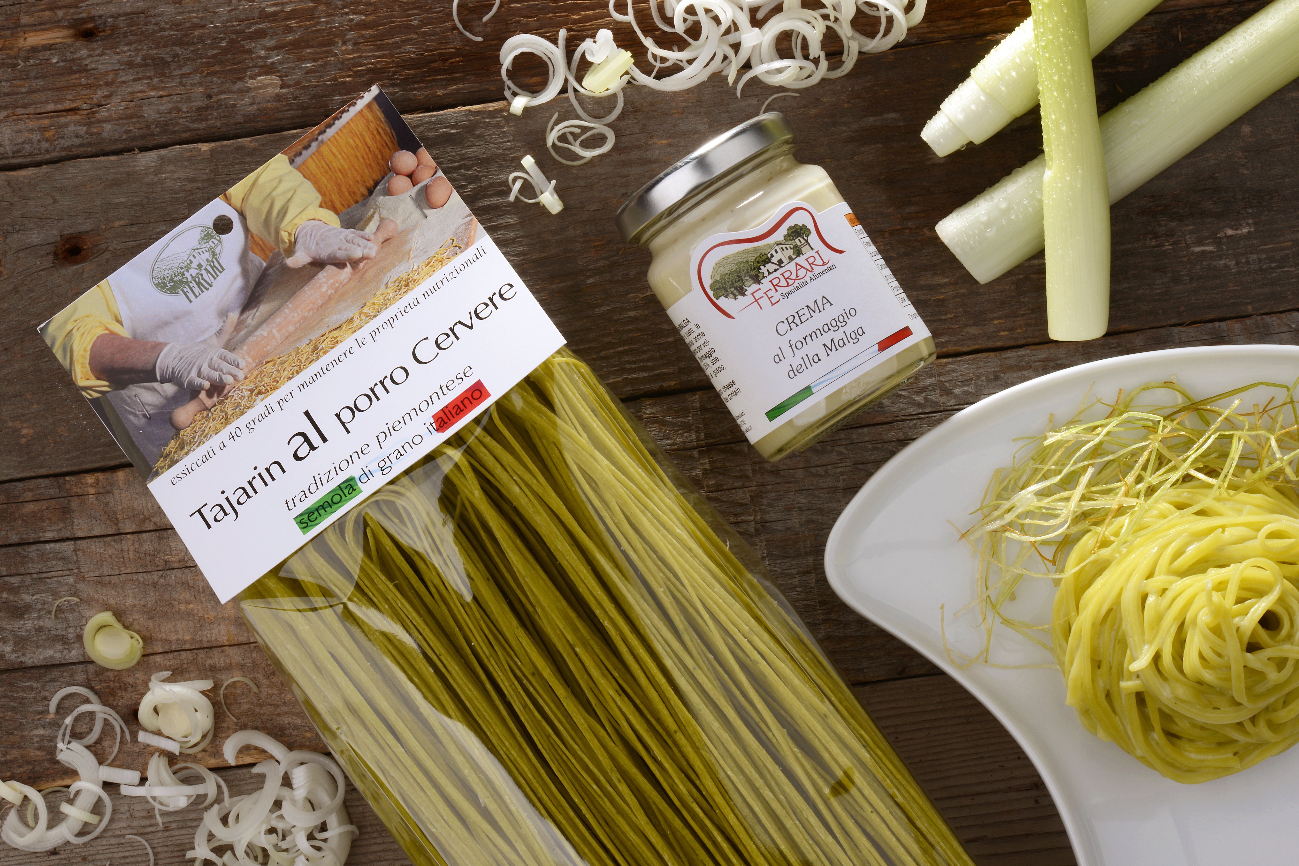 Tajarin al Porro Cervere con Crema della Malga - Casa Ferrari