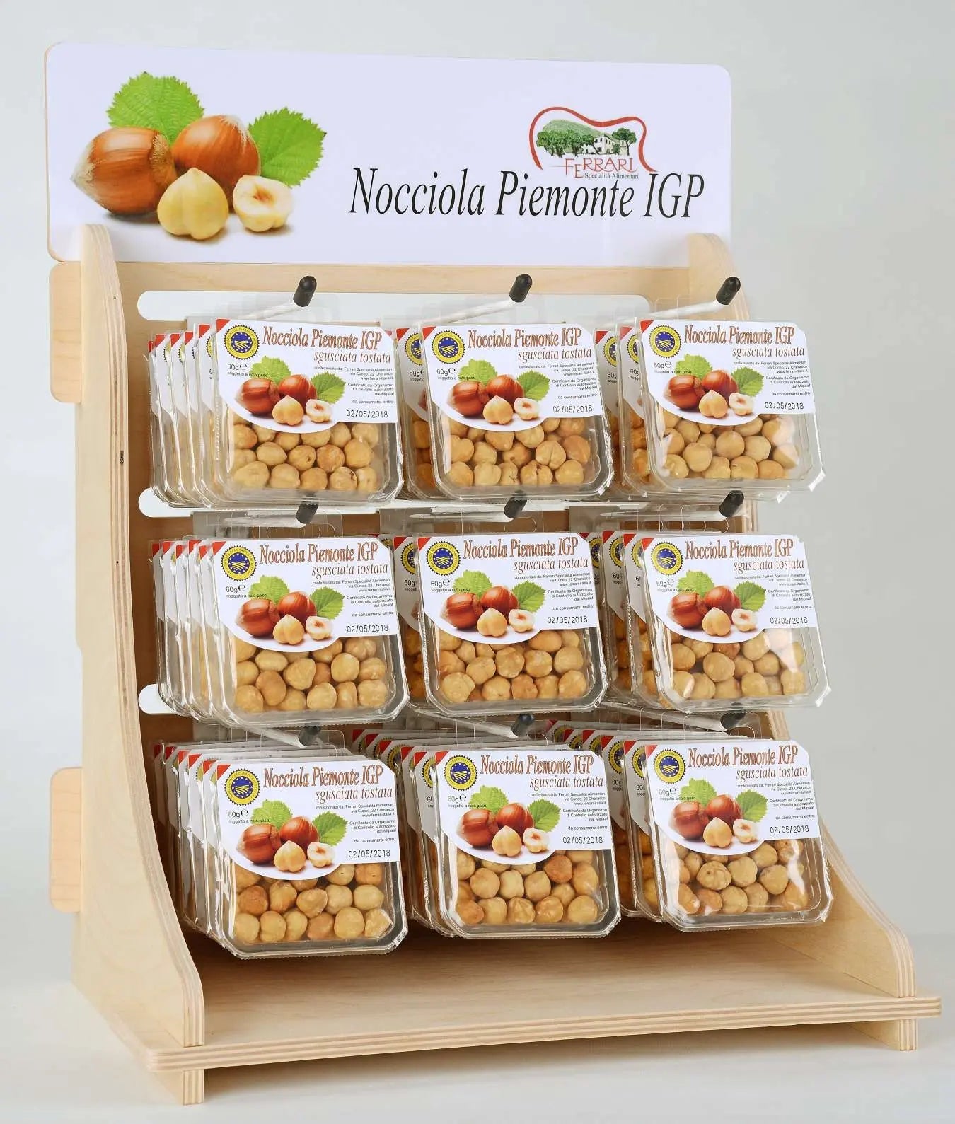 Nocciole Piemonte IGP sgusciate 54 pezzi - Espositore - Casa Ferrari